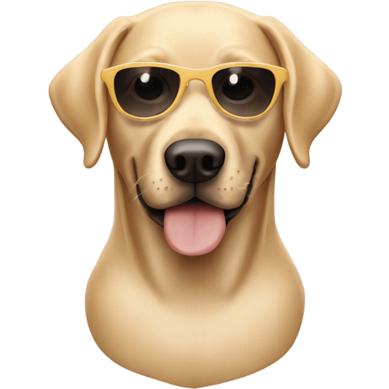 Blond labrador with sunglasses emoji