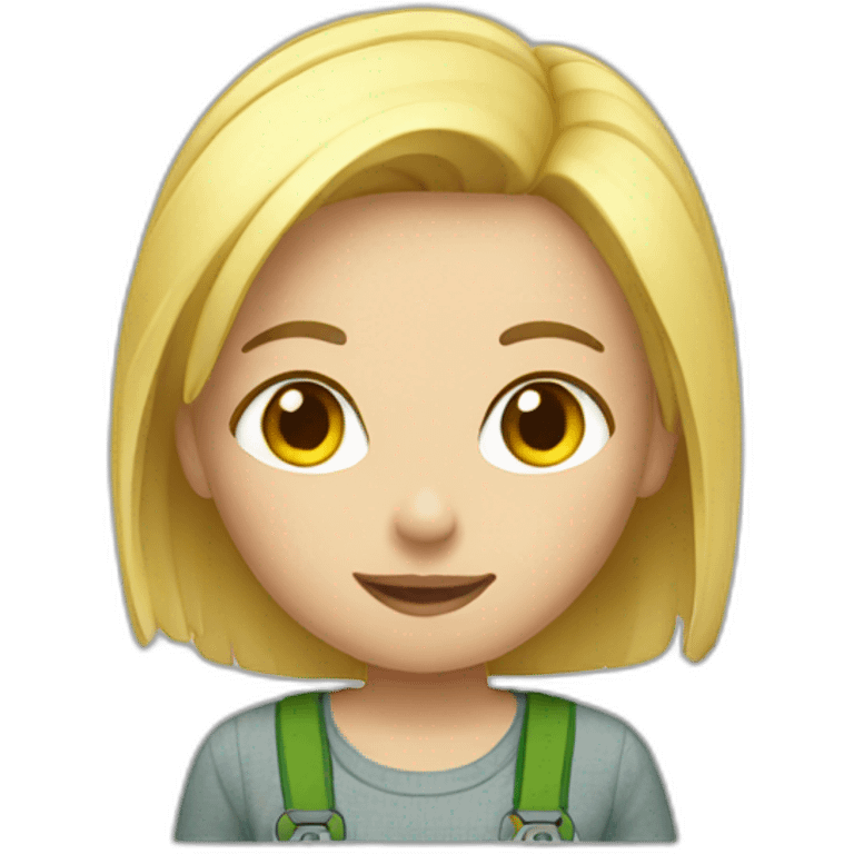 short blonde hair gardener girl emoji