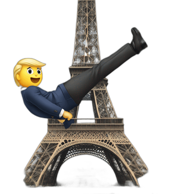 donald trump doing a handstand on the eiffel tower emoji