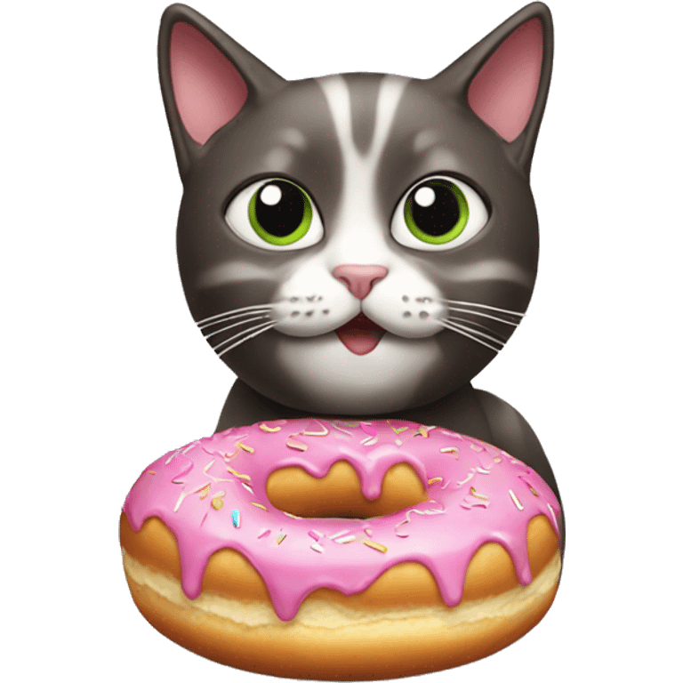 Cat eating donut emoji