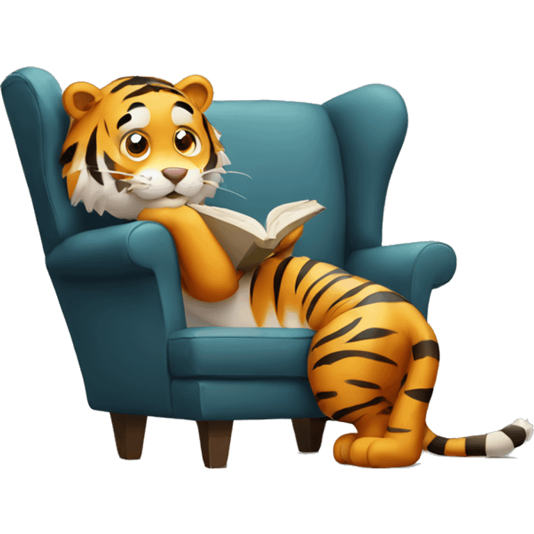 Tiger studying  emoji