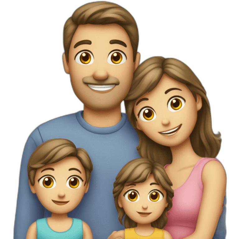 Famille 4 personne 1 fils aîné 1 fille cadette 1 père 1 mère emoji