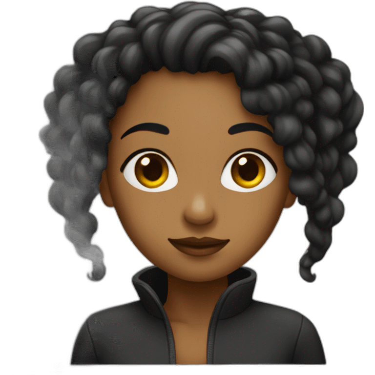 Femme noir avec des locks emoji