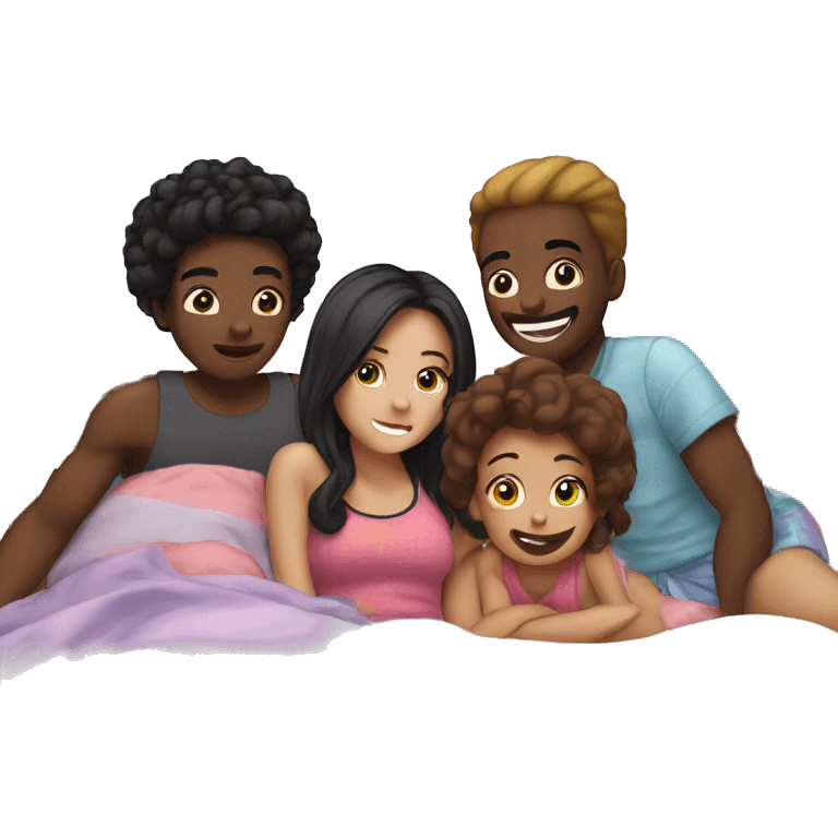 Sleepover with four friends emoji