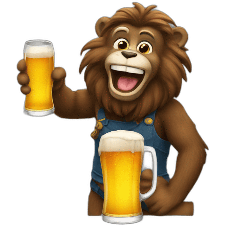 Singe avec une biere emoji