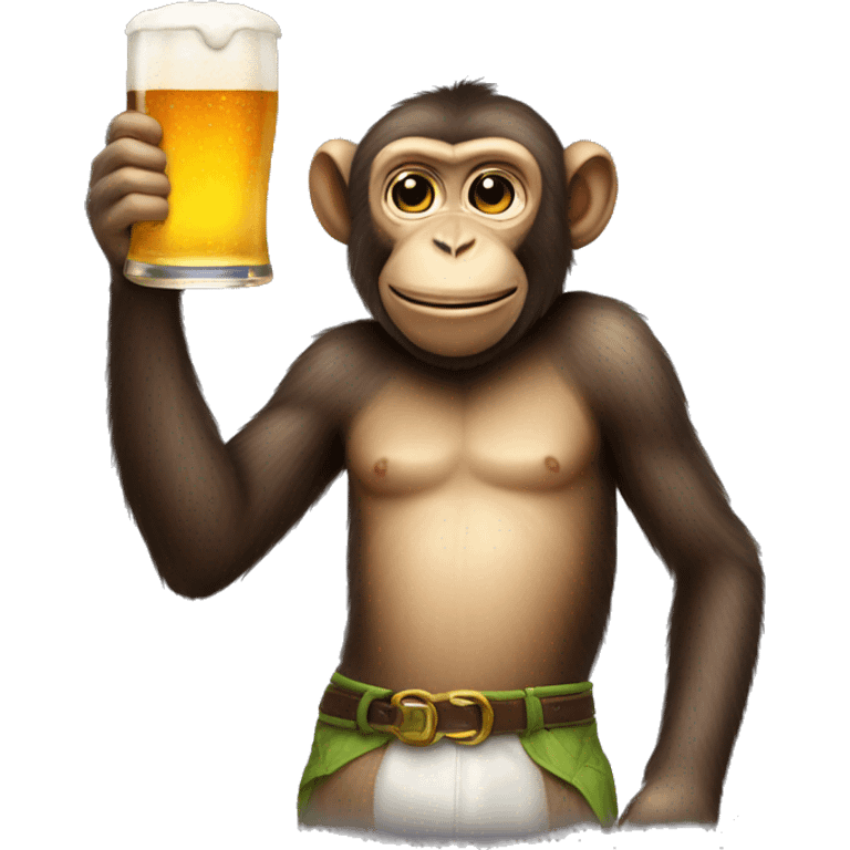 Monkey drink a beer emoji