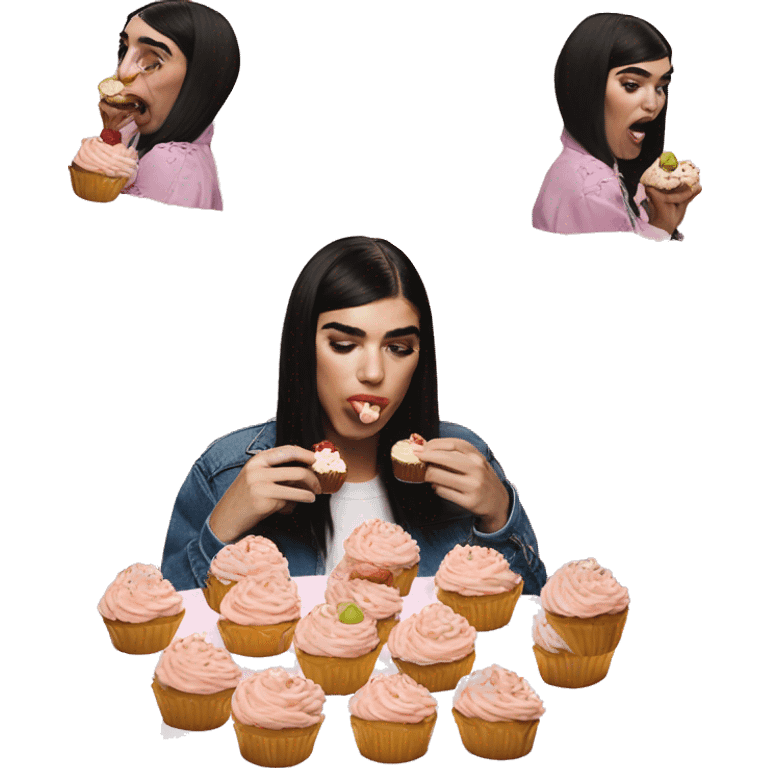 dua lipa eating cupcakes emoji