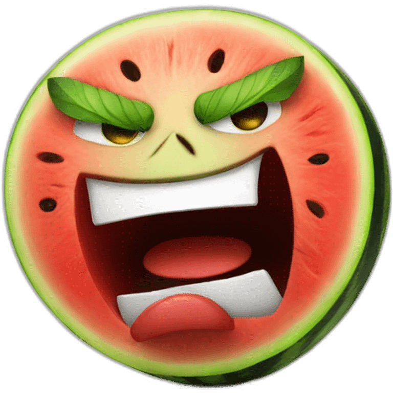 angry watermelon boss screaming emoji