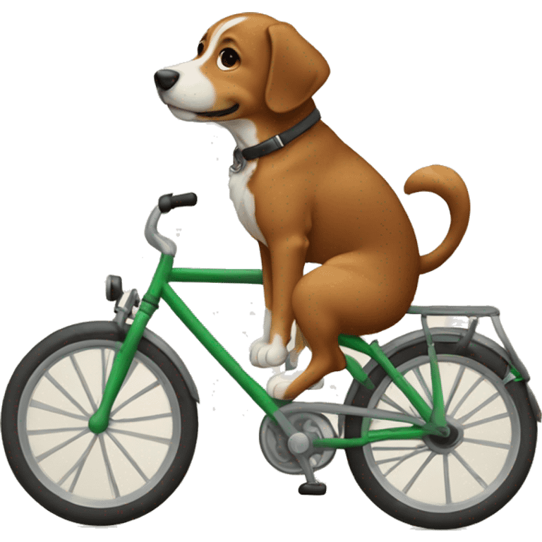 Cachorro em cima de bicicleta  emoji