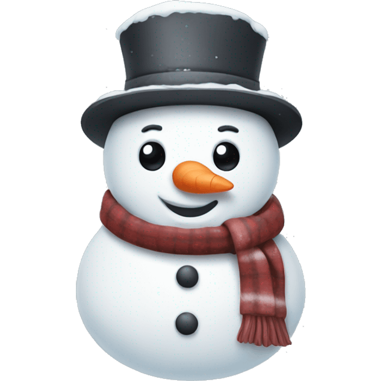 Cute snowman with winter coat emoji