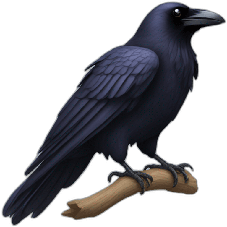 A raven's left wing spread emoji