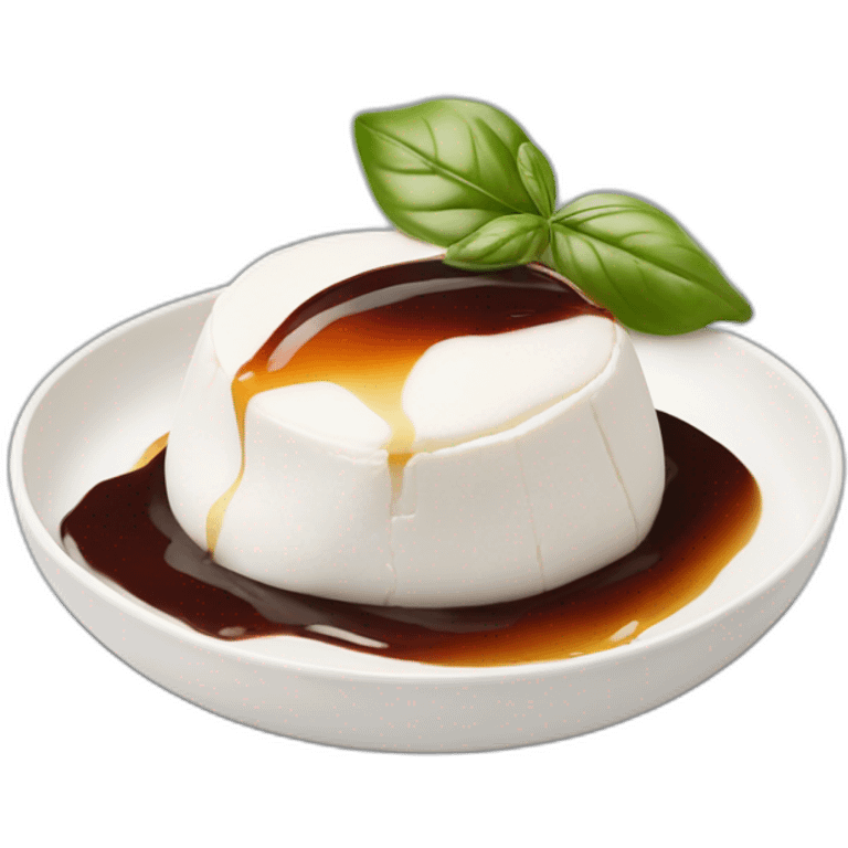 Burrata cheese with balsamic sauce  emoji