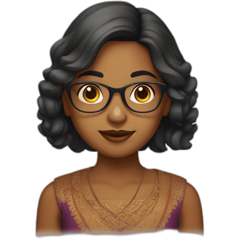 Indian girl with glasses emoji