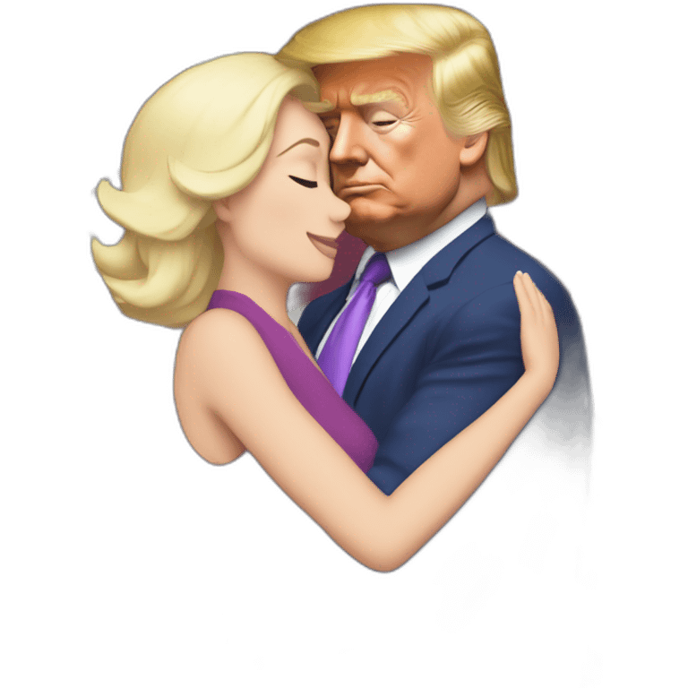 Trump hugging lana Rhodes emoji