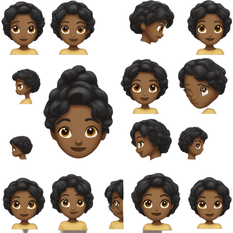 black hair woman emoji