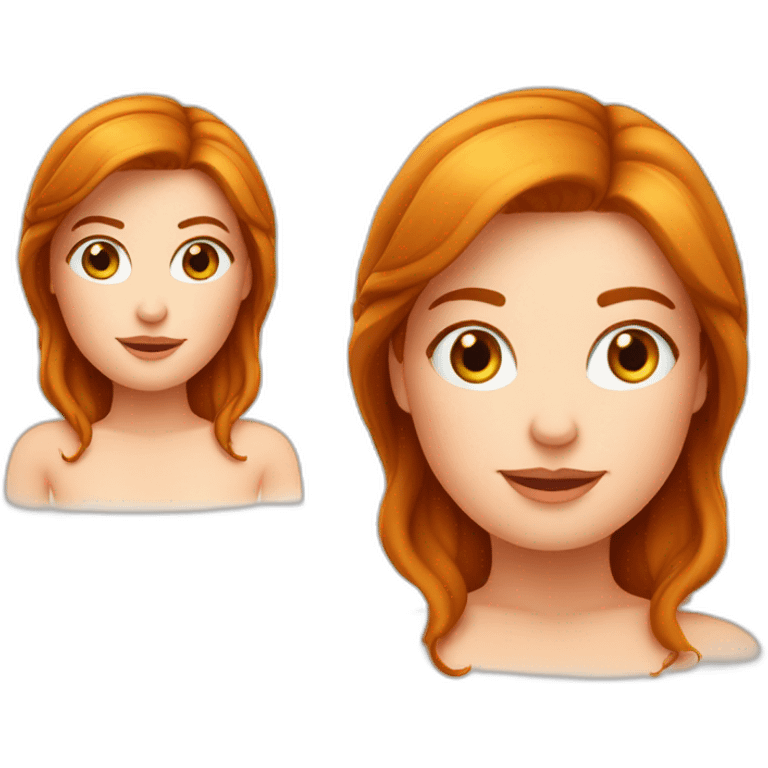 Fille rousse aux yeux clairs et teint clair qui regarde bob l’eponge emoji