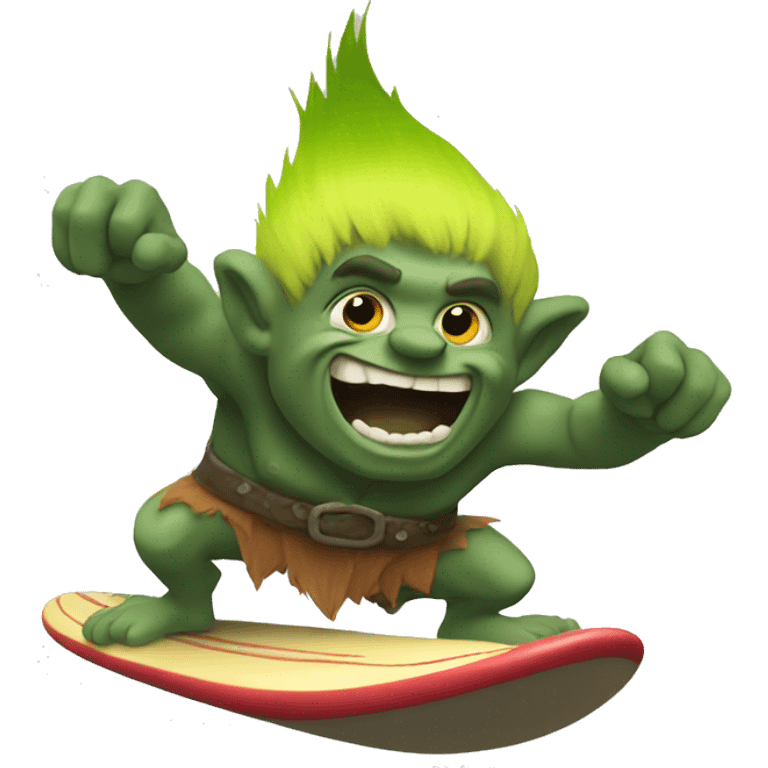 Small Troll Surfing emoji