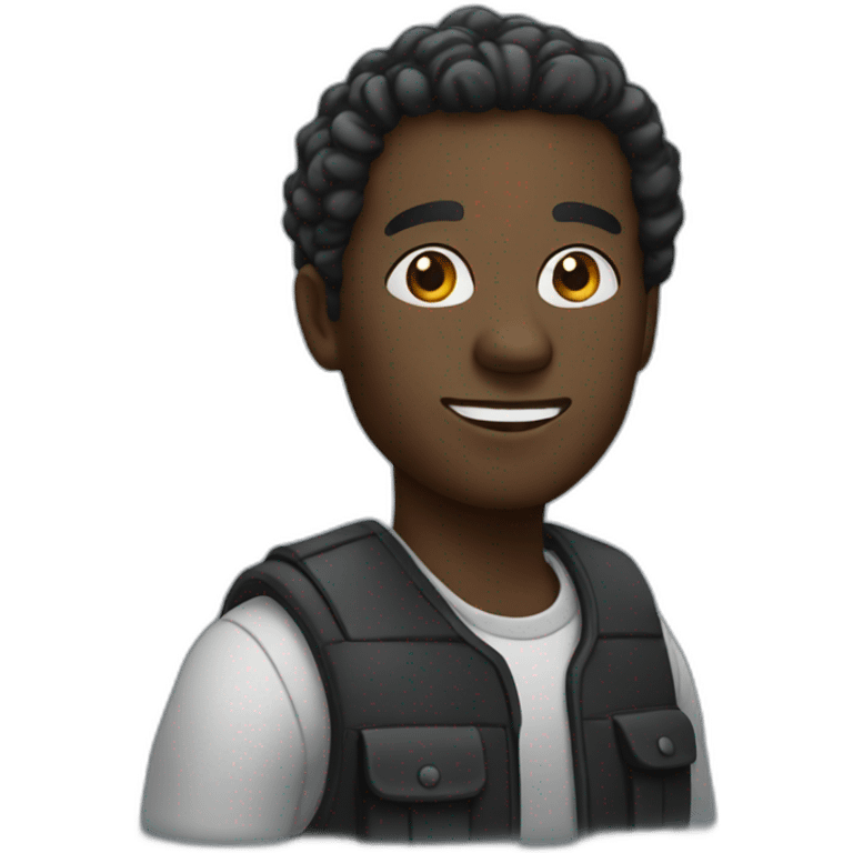 black man with idea emoji