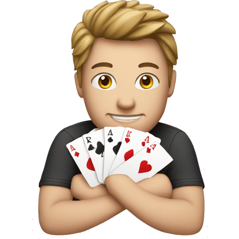 poker player with poker cards emoji