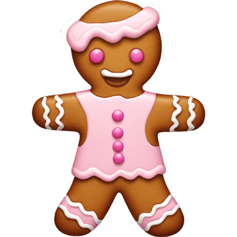 Light pink  gingerbread man emoji