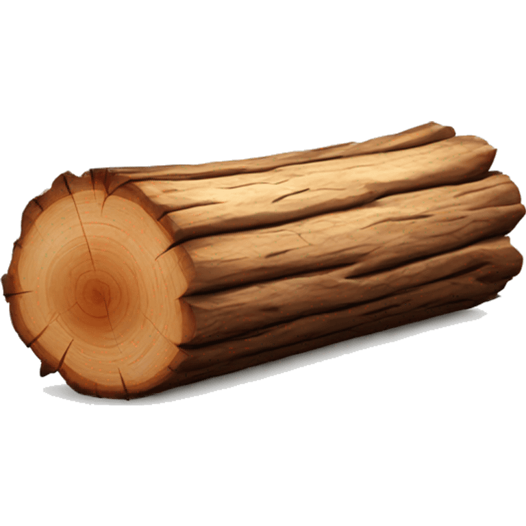 Realistic wooden log isolated.  emoji