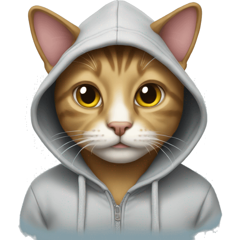 Cat wearing a hoodie  emoji