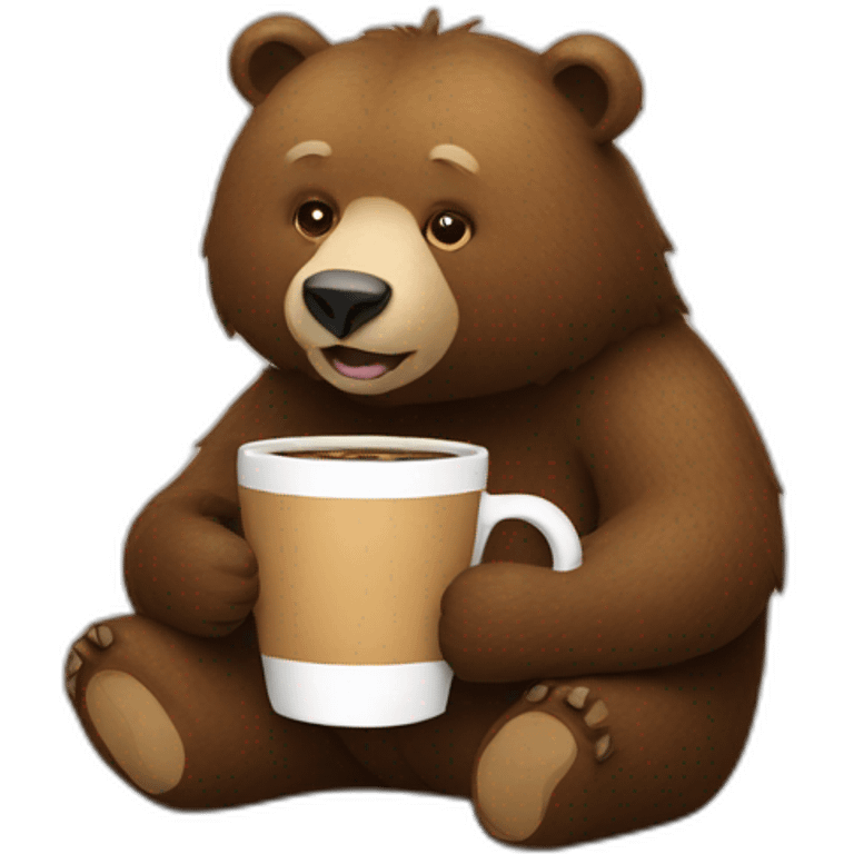 Bear drinking coffee emoji