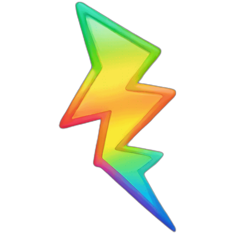 Lightning with the gradient colors of the lgbt flag emoji