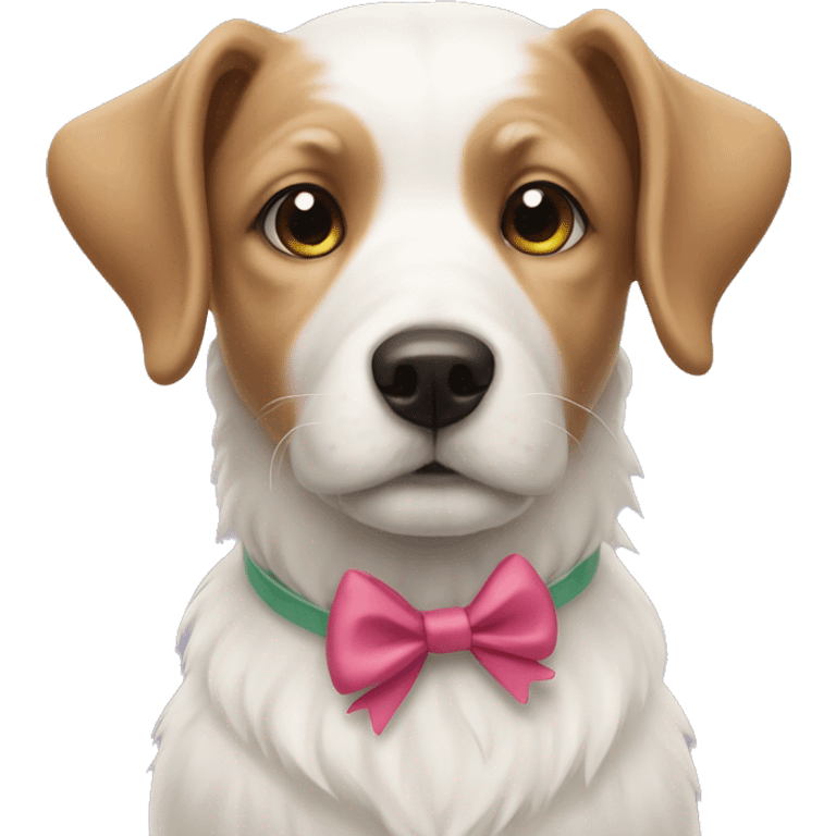 white dog with bows emoji