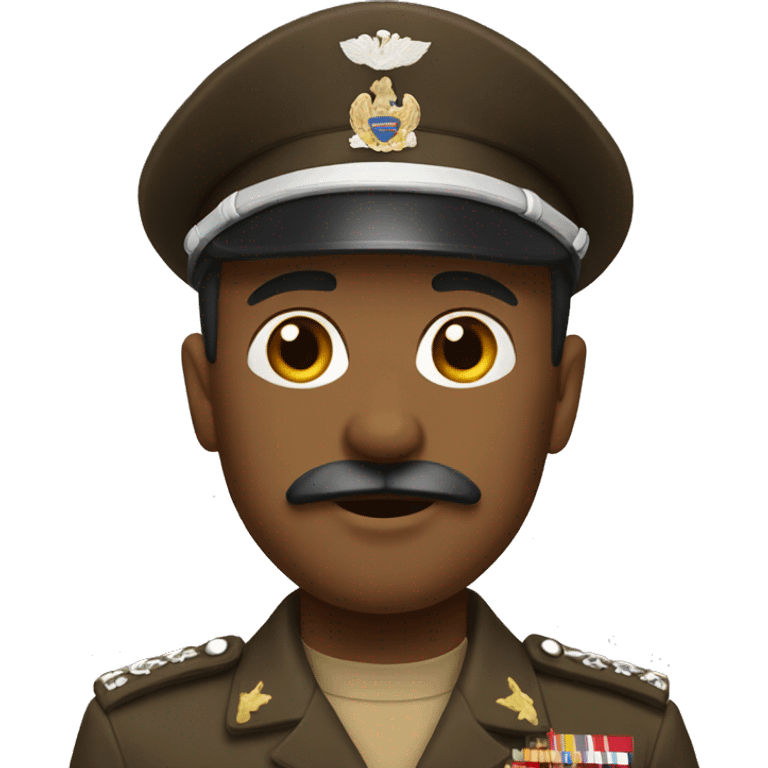 man with small mustache wearing brown military uniform emoji