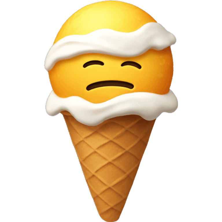 Sun melting off of an icecream cone emoji