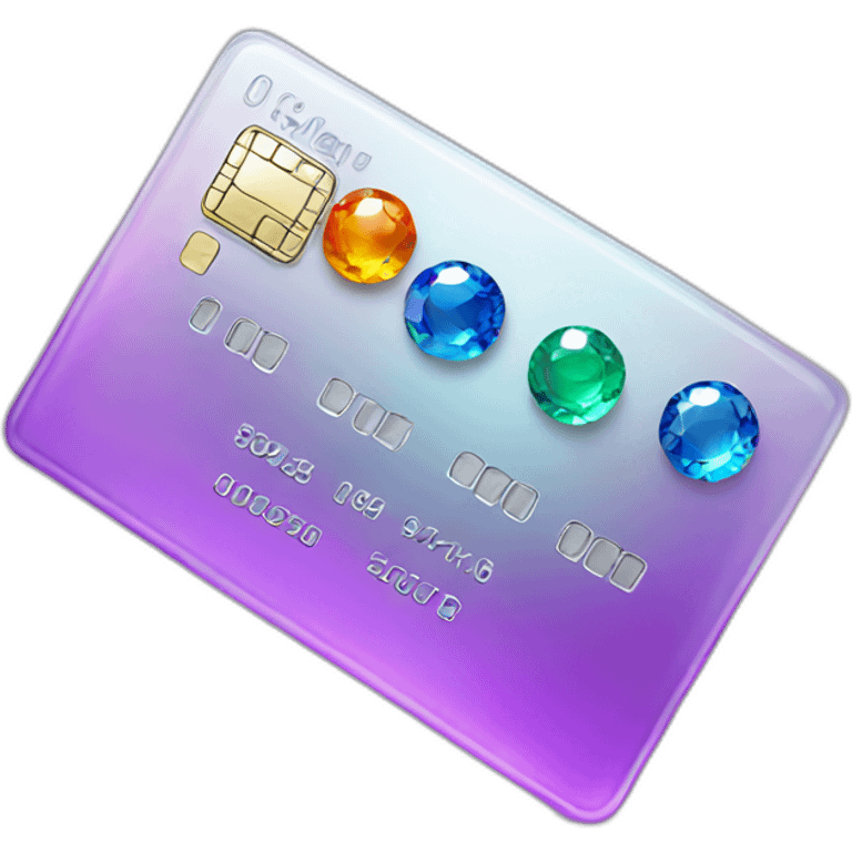 Glass credit card with gems emoji