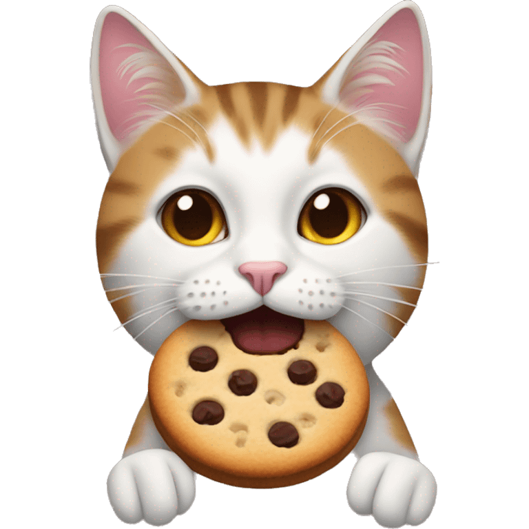 a cat eating a cookie emoji