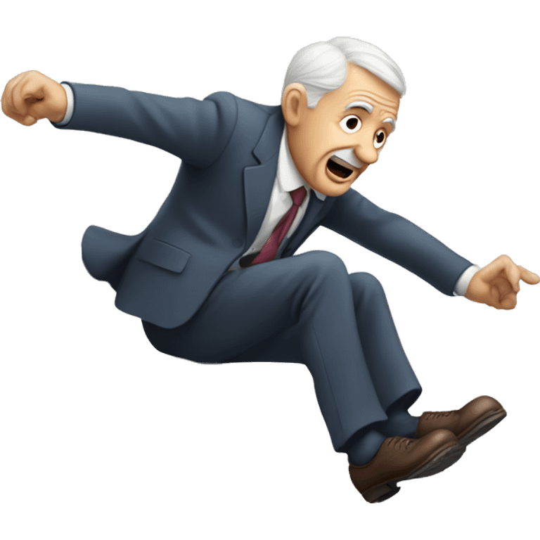 old man in a suit falling down stairs  emoji