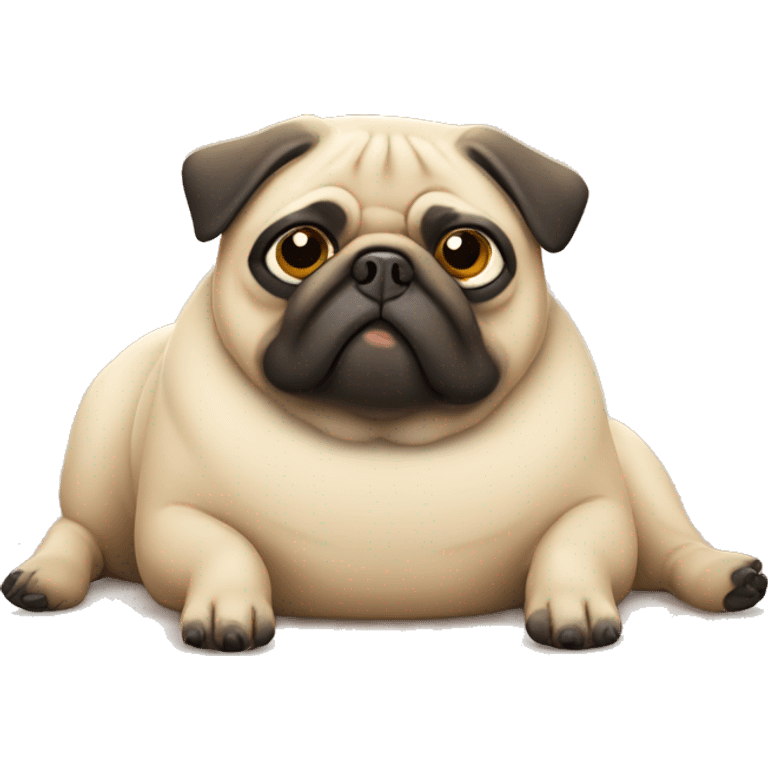 Fat pug lying down  emoji