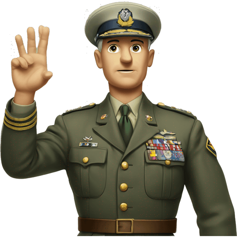 miltary general 1940s raises his hand emoji