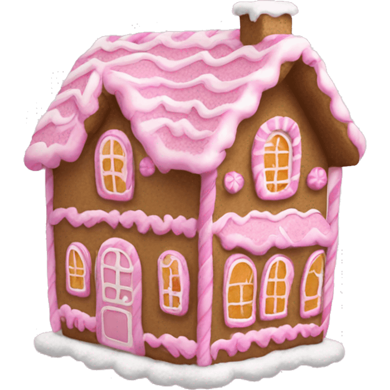 Pink gingerbread house  emoji