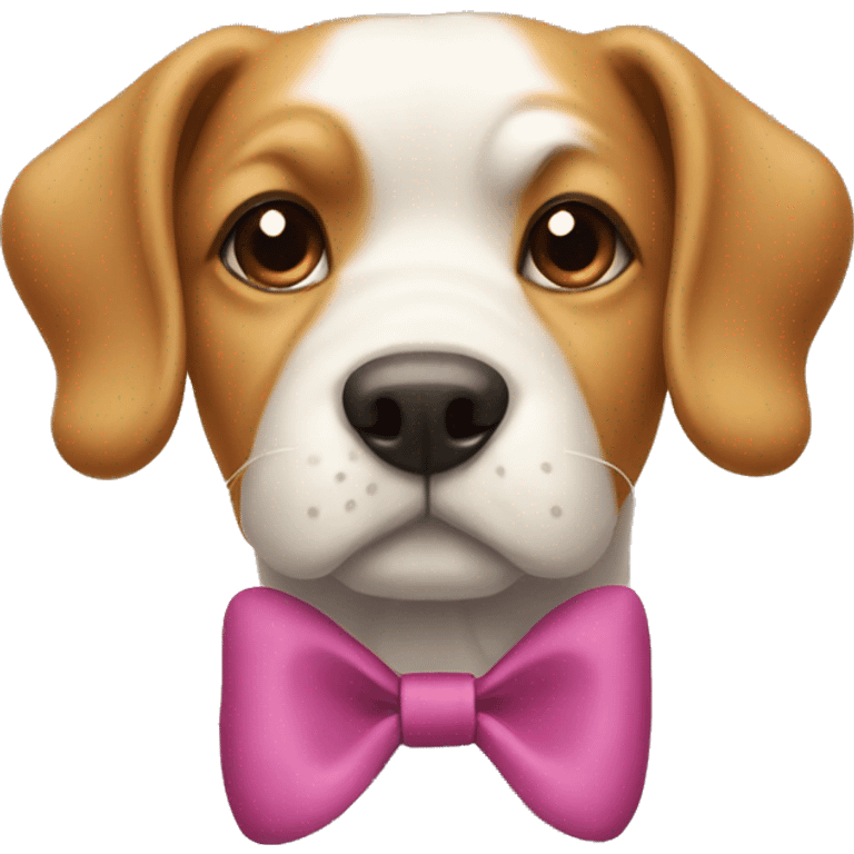 A dog with a bow emoji