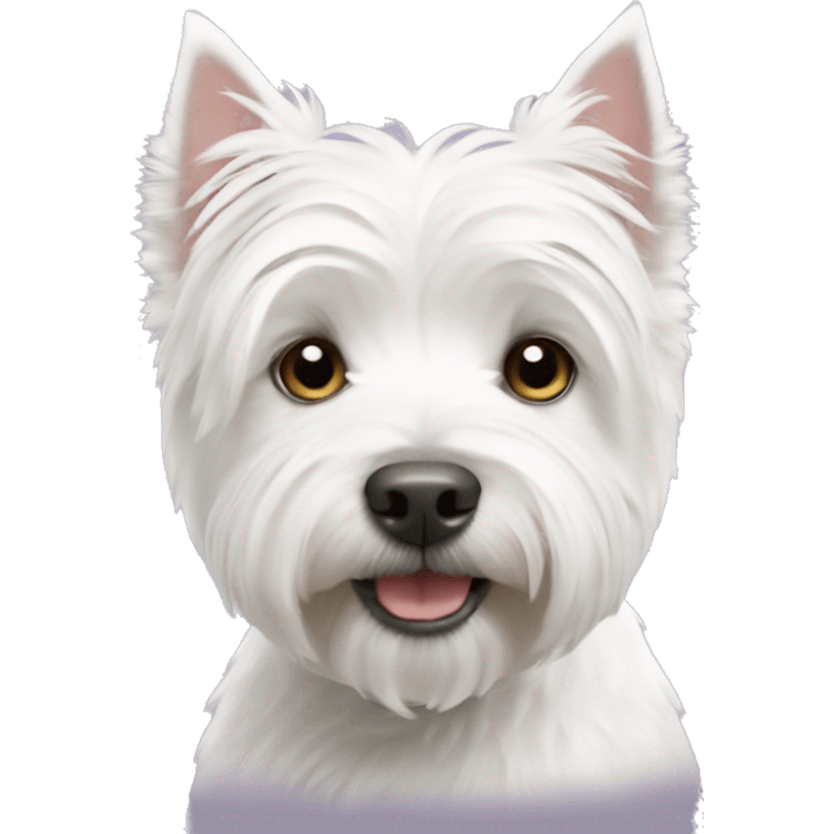 west highland white terrier with white hearts emoji