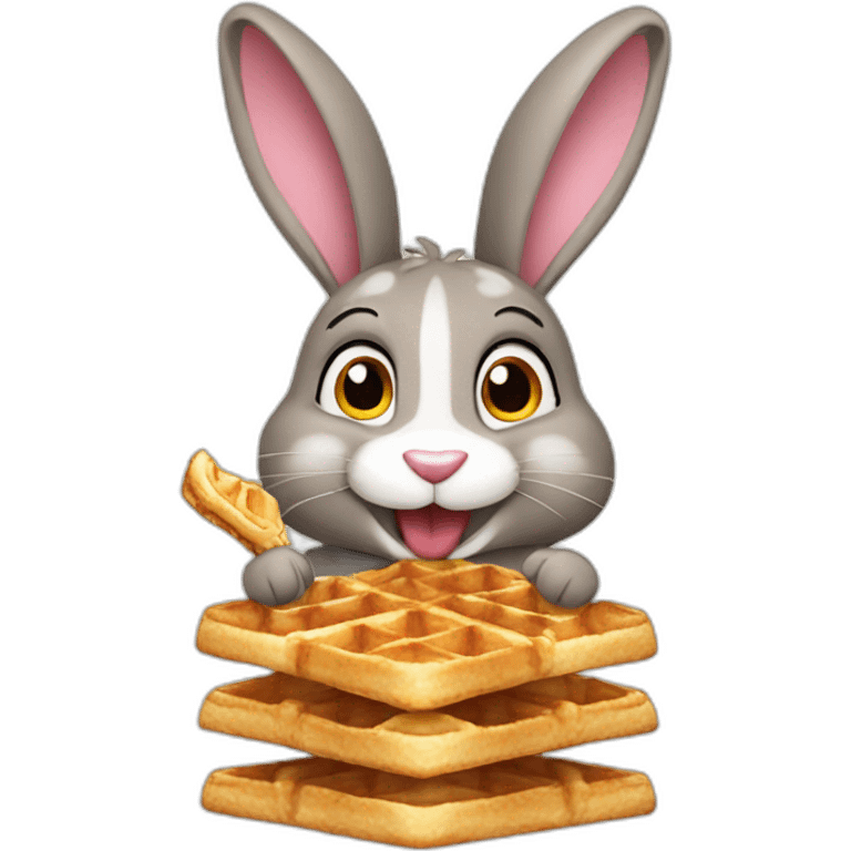 bunny eating waffles emoji