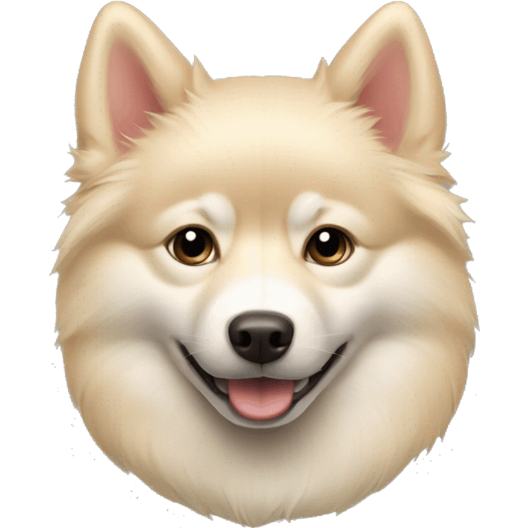 Cream colored pomsky emoji