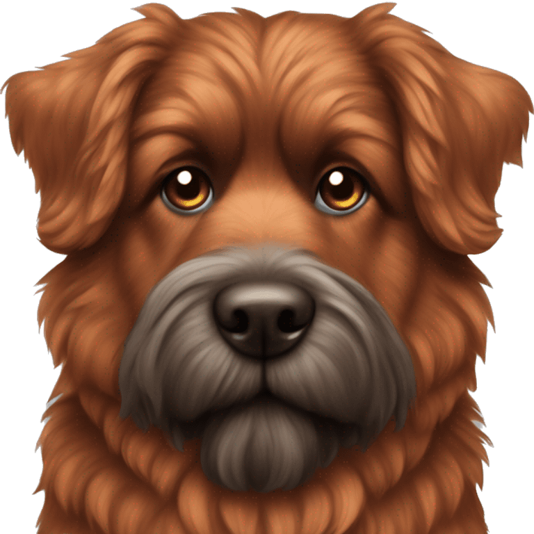 Red Brindle fluffy dog with brindle fur pointed ears  emoji