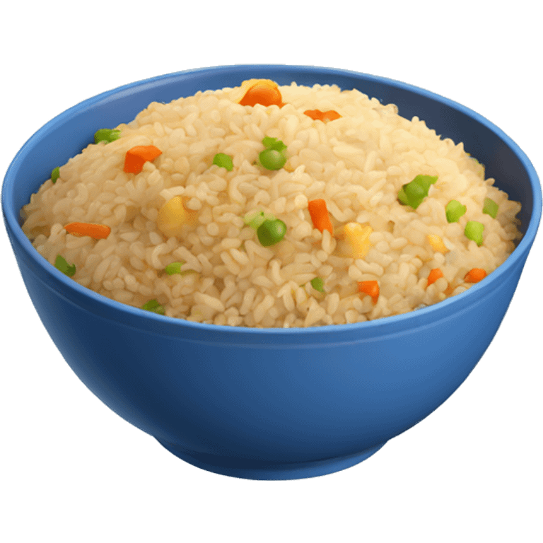 Fried rice in a blue bowl emoji