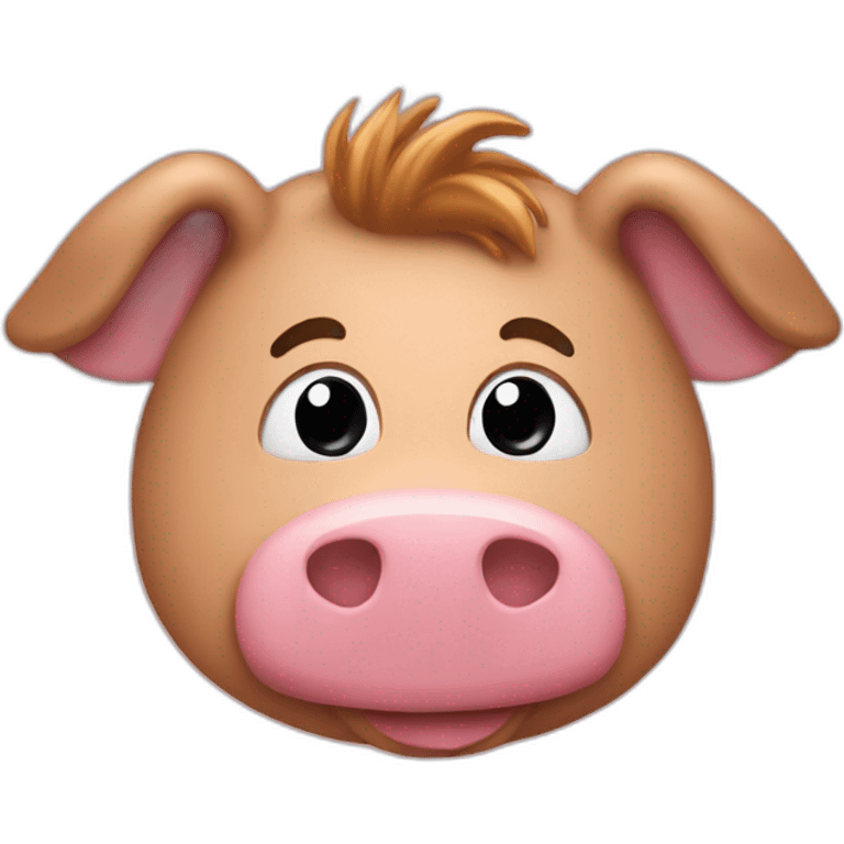 Personne chevauchant un cochon emoji