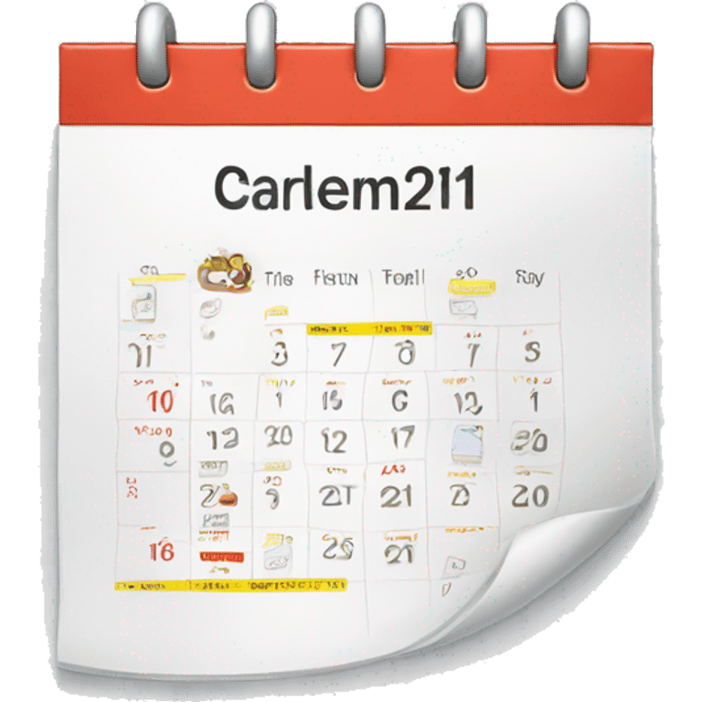 calendar with the date 1 emoji