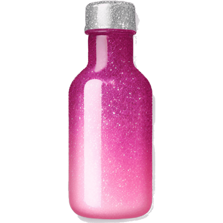 Pink ombre Whitney bottle with glitter emoji