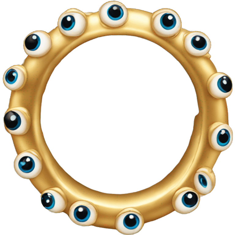 thin gold ring studded with eyeballs emoji