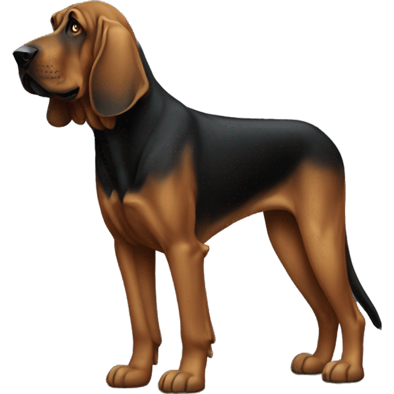 Black bloodhound standing  emoji