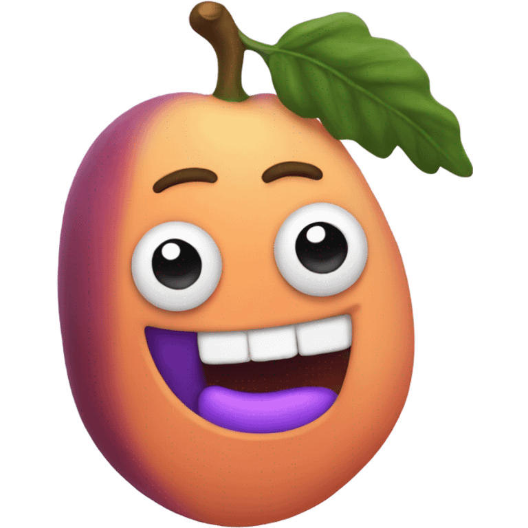 purple pickle in a peach emoji