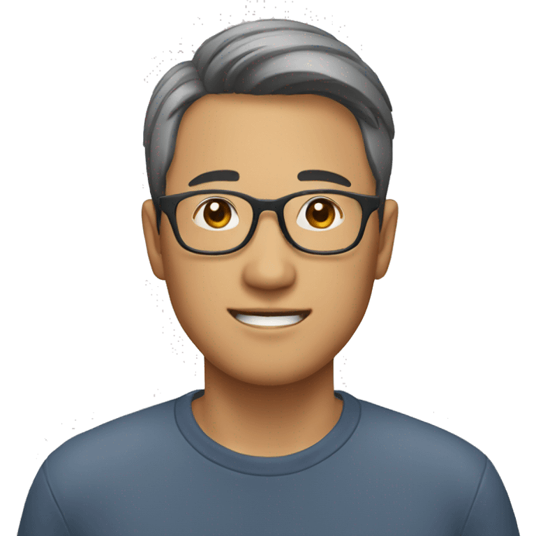 asian man with wearning glasses emoji